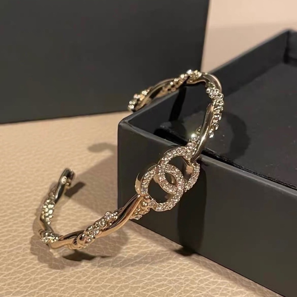 CHANEL Gold and Silver Crystal Bracelet